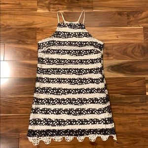Black and White Eyelet Dress